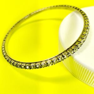 Vintage Silver Crystal Bangle Bracelet